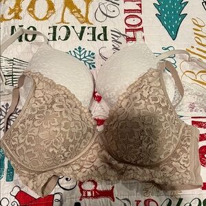 Pink cream bra and Maidenform Lace Bra